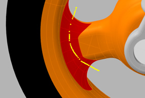 マウス軌跡(黄線)と選択された要素